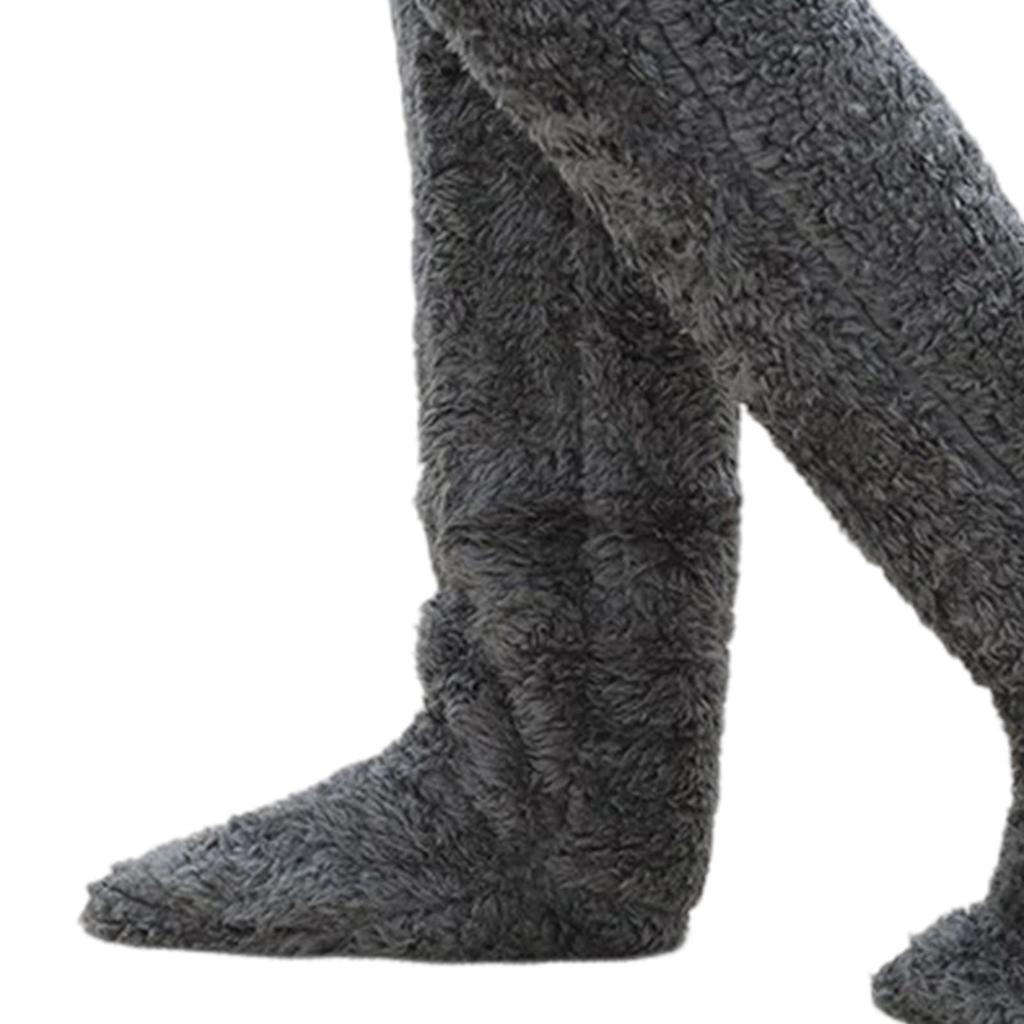 Leg Warmers Long Fuzzy Over Knee Socks Thigh High Stockings Boot Cuffs Open Toe Footless Non Slip