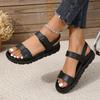 Damenschuhe  Neue Schnallenriemen für Damen-Sandalen Modische Peeptoe-Freizeitsandalen Neue runde Zehenpartie Flache Sandalen