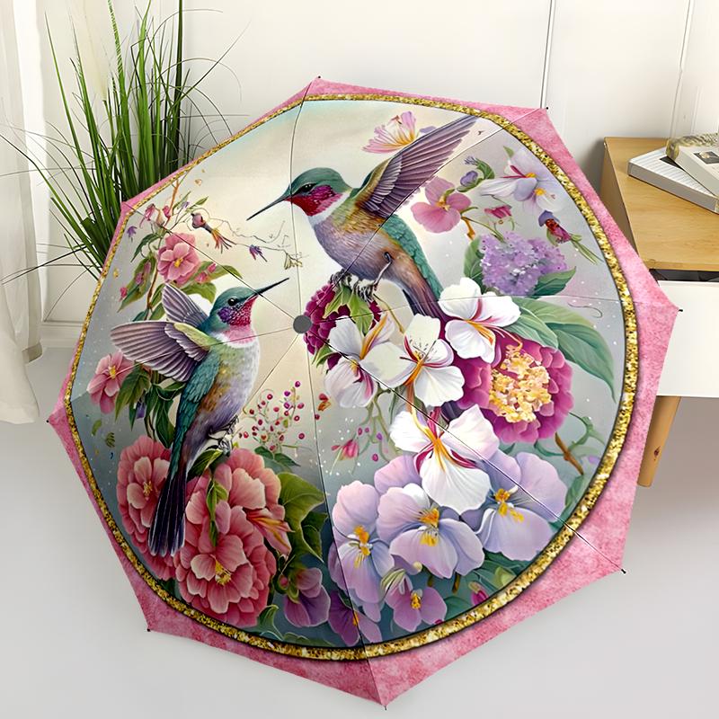 Hummingbird Automatic Folding Umbrella Compact & Lightweight for Outdoor Adventures Daily Use Birthday Christmas Travel Umbrella Durable 8 Bone Design