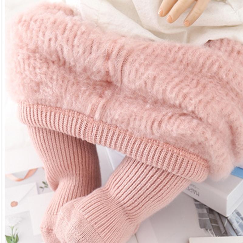 Girls Stretchy Tights Pantyhose Warm Leggings Baby Leg Warmers Children Autumn Winter Soft Knitting Pantihose Stockings