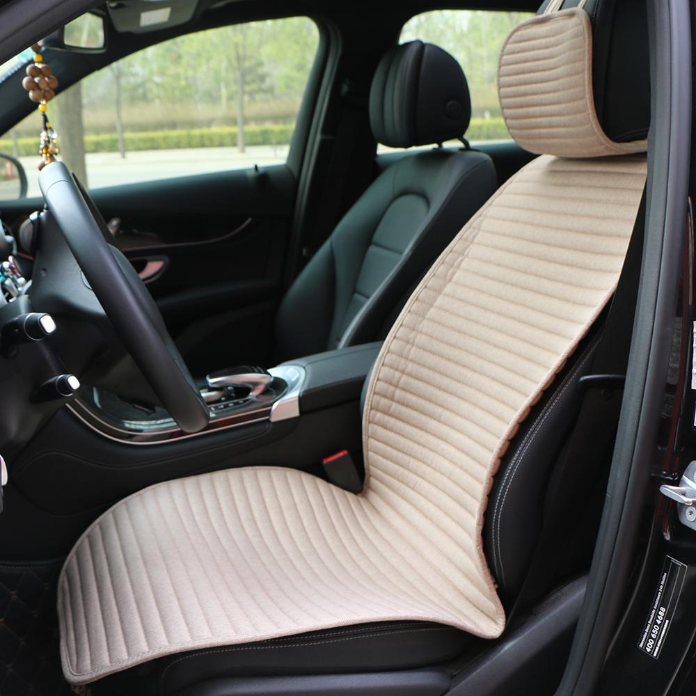 1 Piece Car Front Seat Cushion Breathable Linen Automobile Seats Cover Universal Mats Fit Most Auto Truck SUV Protection