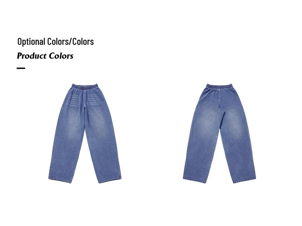 Spring 2026: Women's Knitted Faux Denim Elastic Waist Loose Cotton Pants