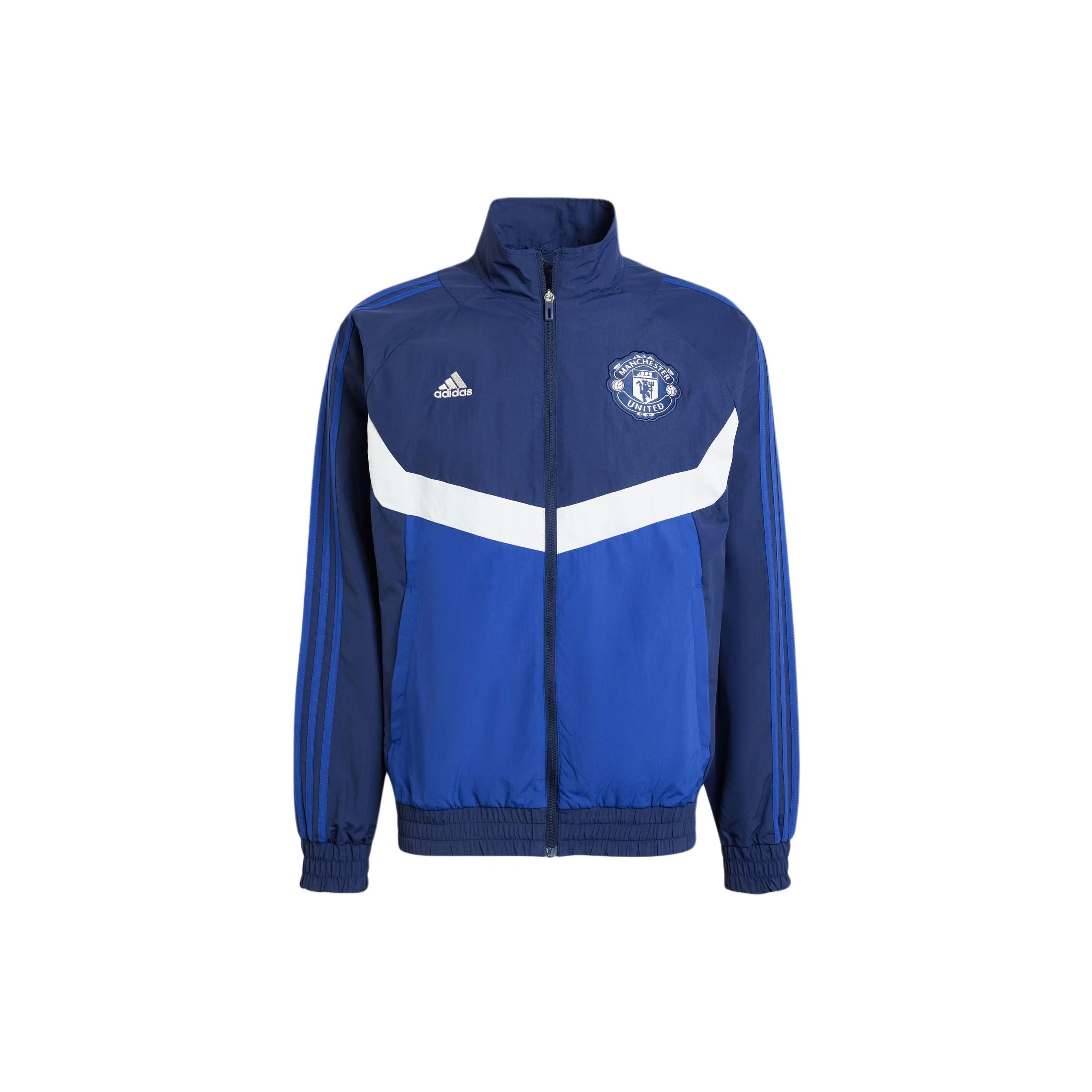 

Adidas Manchester United Коллекция SS24 Логотип Модная Длинный Рукав Молния Ретро Спортивная Стоячий Воротник Куртка Мужская Куртка Ночно-Синий Victory-Blue IT4181 L