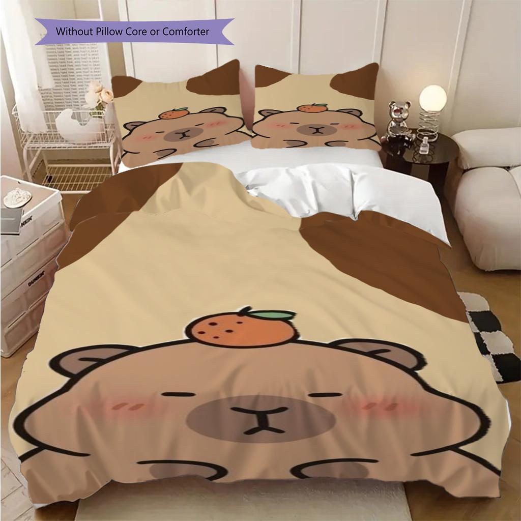 Whimsical Lemon Charms Three-piece set (1 * duvet cover + 2 * pillowcase, without core) 2D Flat Bedding set Duvet cover and pillowcase