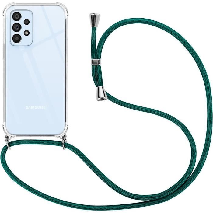 Coque de protection - BOOLING - pour Samsung Galaxy A13 - Souple en silicone - Transparent - Vert nuit