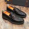 2025 summer new leather shoes men's high-end business casual shoes breathable men's leather shoes men's one-pedal lazy shoes