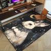 1pc Moonlit Bunny Themed Rug for Home Decor, Non-slip Office Carpet, Chair Mat, Outdoor Mat, Christmas and Halloween Gifts-0731104