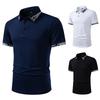New Men's Color-blocked Lapel Short-sleeved T-shirt Casual Loose Large Size Short-sleeved T-shirt