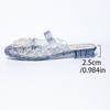 Fashion Transparent Fashion PVC Jelly Sandal Slippers Summer Shoes for Women Casual Crystal Hollow Slides Thick Low Heel Baotou Slipper