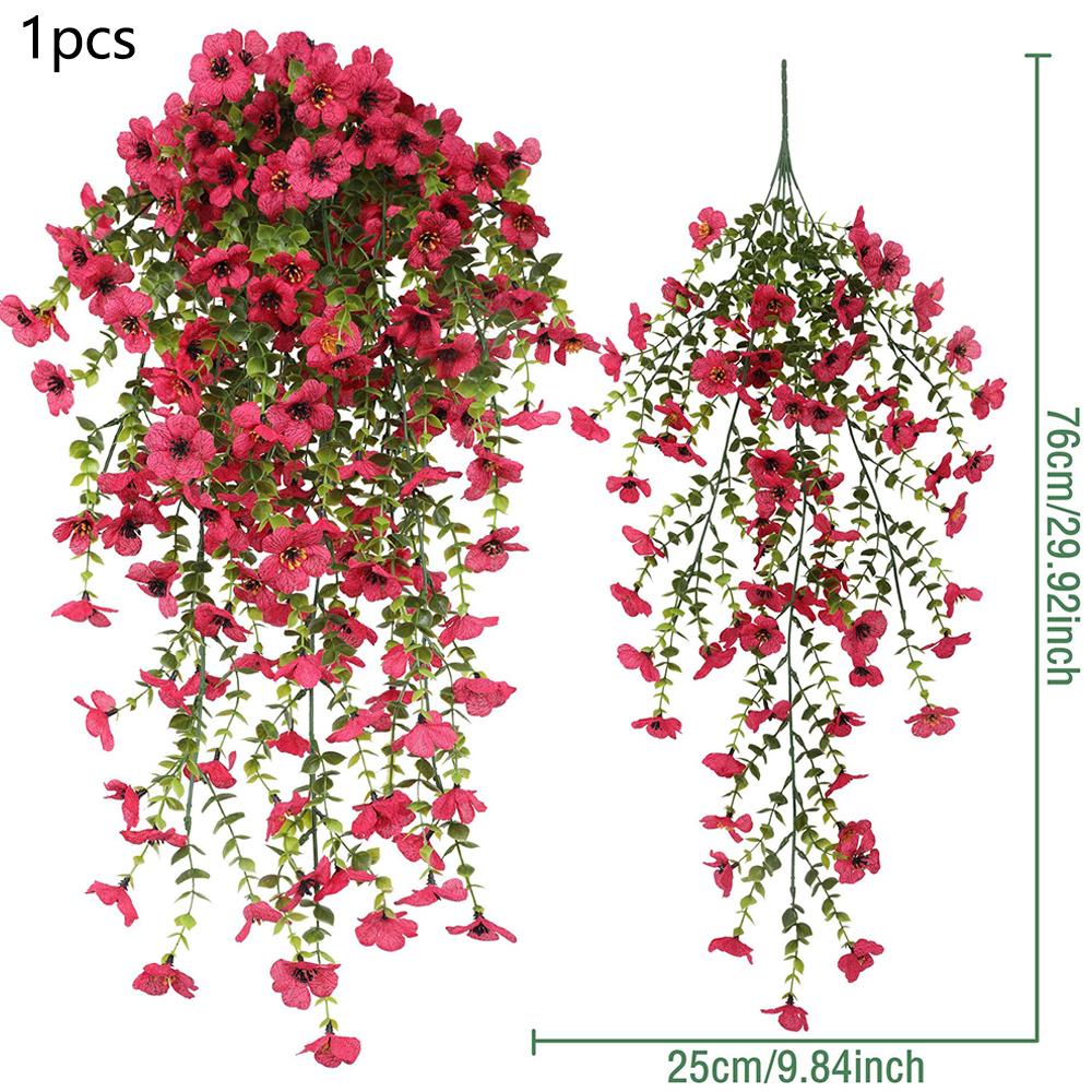 

Искусственные Подвесные Цветы Растения Для Улицы Весна Искусственный Декор Двора Летнее Украшение Цветок D M6Z7 Rose Red-1pcs