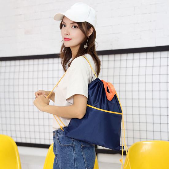 Gym Backpack Waterproof Drawstring Storage Bag with Shoulder Strings Large Capacity Sports Backpack for Travel Hiking Camping