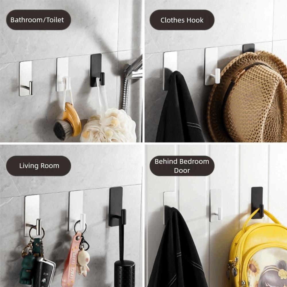 Self-Adhesive Sticky Holder Waterproof Closet Stick Robe Towel Hooks  Bathroom