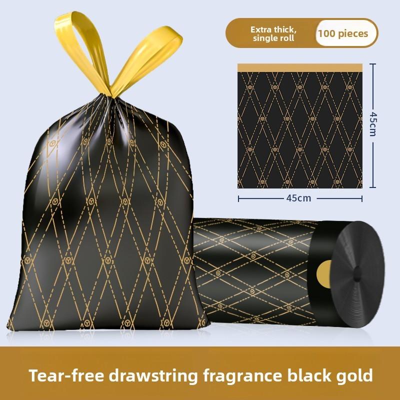 Pe Trash Bag With Drawstring For Home Use Heavy Duty Thick Garbage Sacks For Kitchen And Household