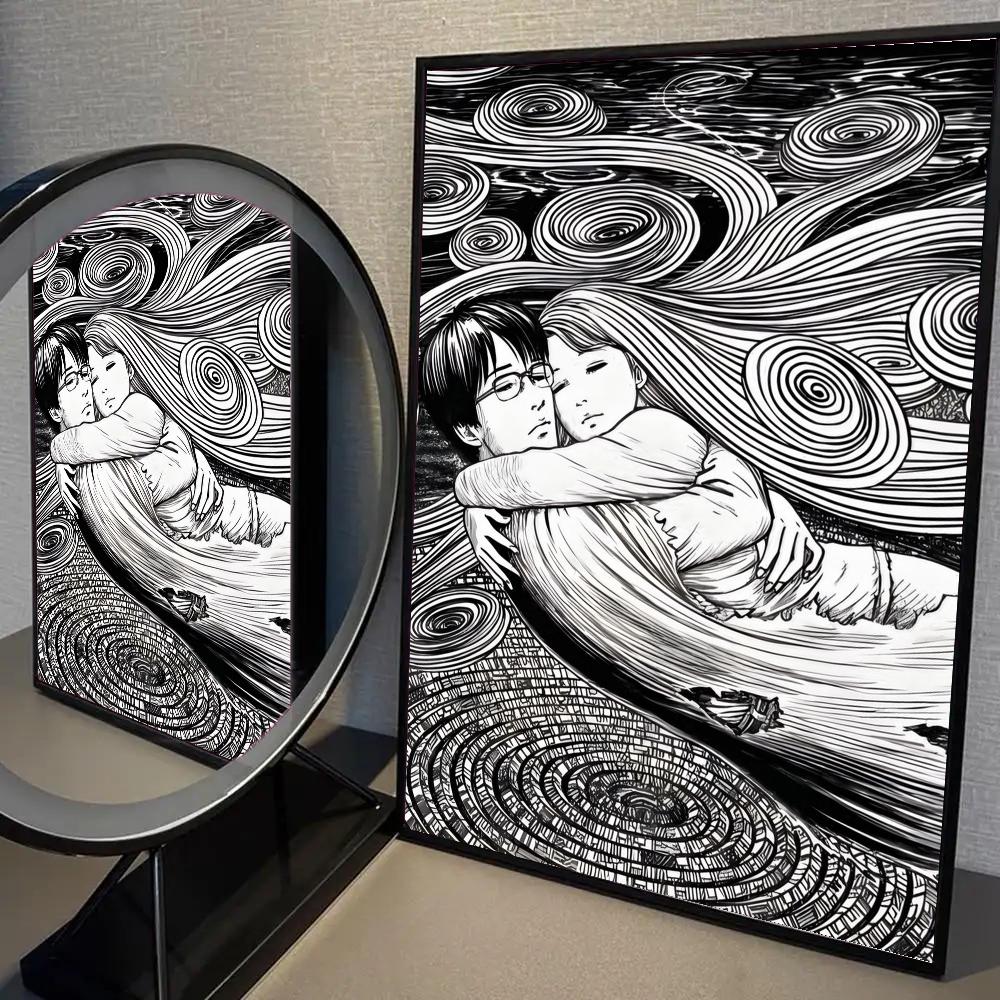 1 szt. Japoński Horrorowy Komiks z lat 80. Tomie Figurka Plakat Samoprzylepna Sztuka Wodoodporny Papier Naklejka Dekoracja Ściany