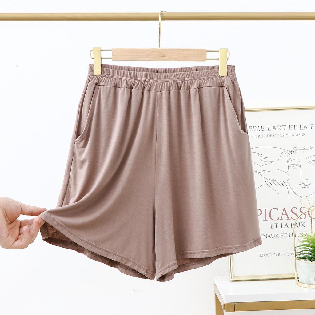 2022 Korean Style Modal Summer Pocket Shorts - Plus Size Loose Wide Leg Sleep Pants
