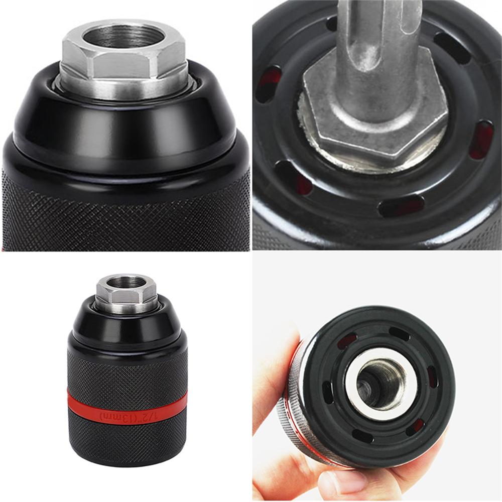4pcs/set,New 2~13mm Ratchet Self-lock Drill Chuck,with Shank,1/2-20UNF Thread,Metal Keyless Chuck,for Bits Screwdiver Tap Socket Tire Chucks 1