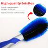 1pc Curved Handle Wheel Cleaning Brush with Soft Bristles & Reinforced Core - Multi-Surface Scrubber for Car Rims/Tires/Exterior