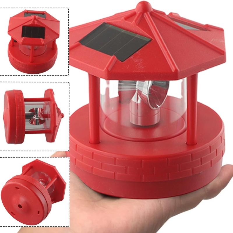Automatic Solar Lighthouse Garden Light 360 Degree Rotating Lamp Plastic Outdoor Yard Decoration Easy Installation