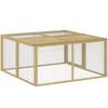 Small Animal Cage, Rabbit Hutch, Hinged Roof, Fir Wood, 120x120x57cm, Natural