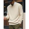American Retro Heavyweight Pure Cotton Thick Waffle Knit Sweater for Men, Winter Base Layer, Export Men's Round Neck Knitwear