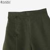 ZANZEA Women Summer Casual Solid Color Loose Short Pants