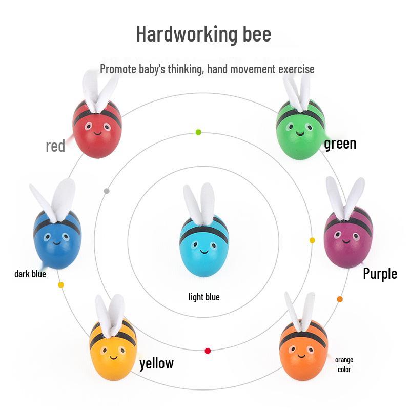 Early Childhood Wooden Bee Catching Game: Color Recognition & Role Play Toy for Kindergarten