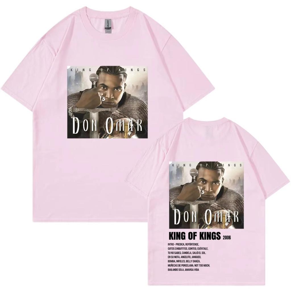 2026 Summer Fashion Trendy Tee Rapper Don Omar King Hip Hop Graphics T-shirts Men Women Double Sided Print Y2K Short-sleeved Tee