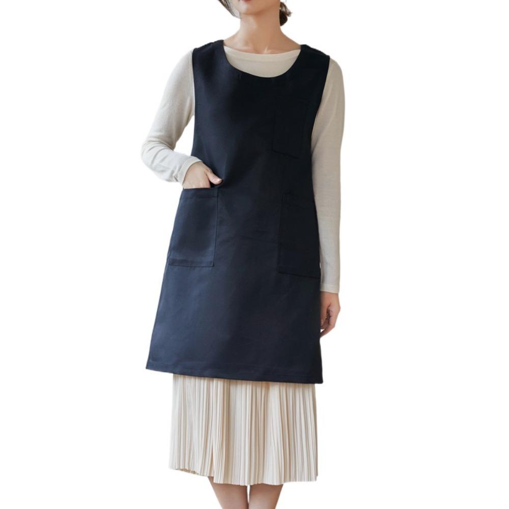 Thickened Korean Dress Apron Solid Color Sleeveless Apron Durable Cooking Apron  Woman