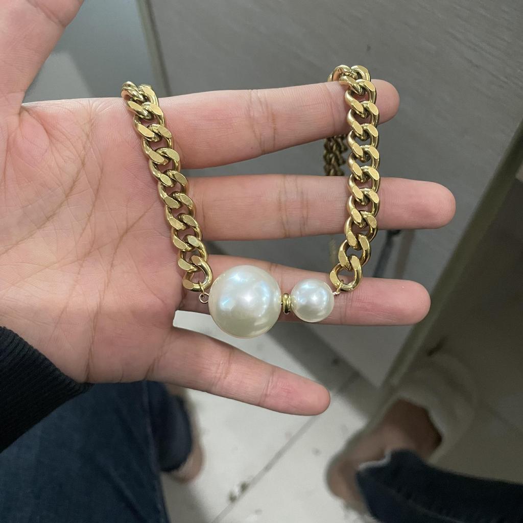 2023 Stylish Pearl & Gold Chain Necklace
