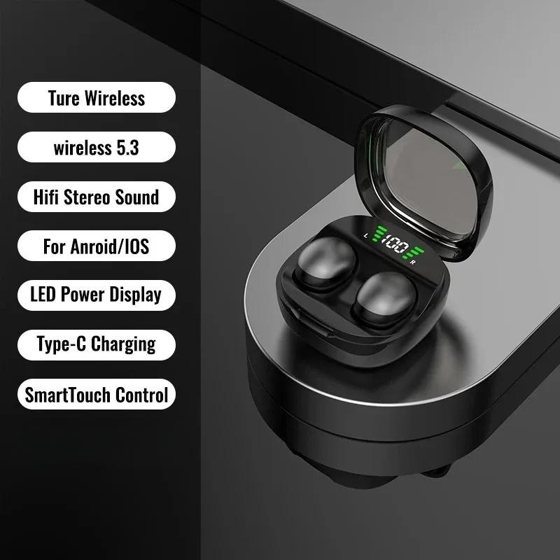 Mini 5.3 Wireless Bluetooth Headset Small Earbuds Sleep Work Sports Invisible Headphones HD HIFI Bass Sound Quality Earphones