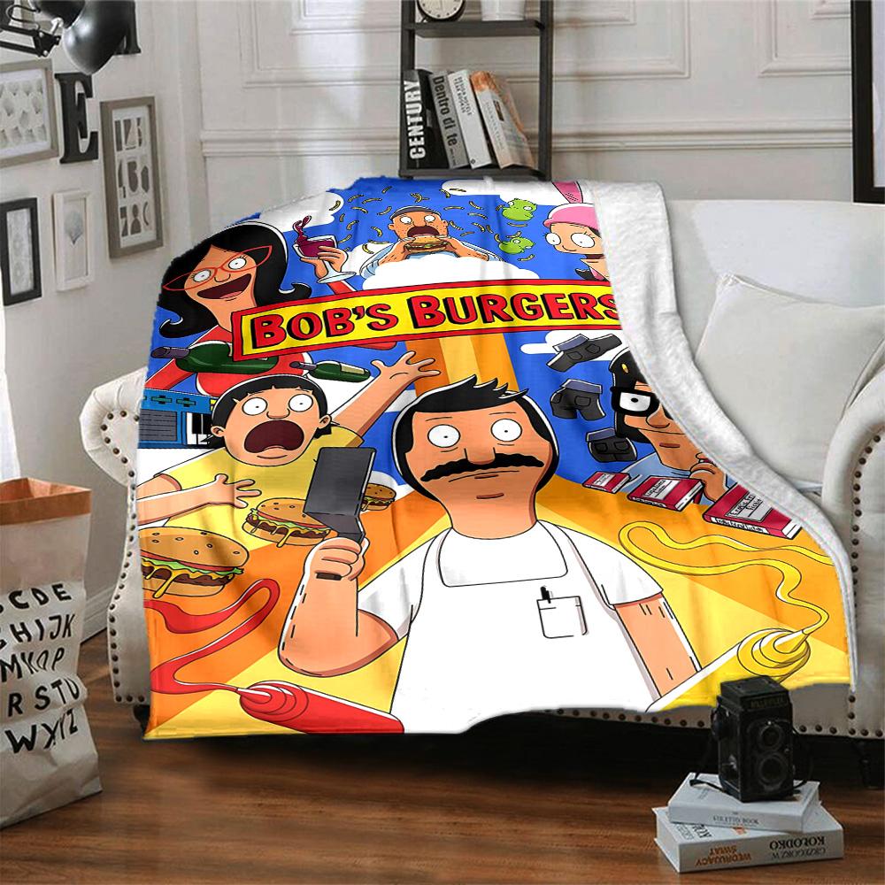 Bob'S Burgers Family Adventure Flannel Blanket Super Soft Warm Cozy Blanket For Sofa Bed Office Travel Allseason Home Decor Gift