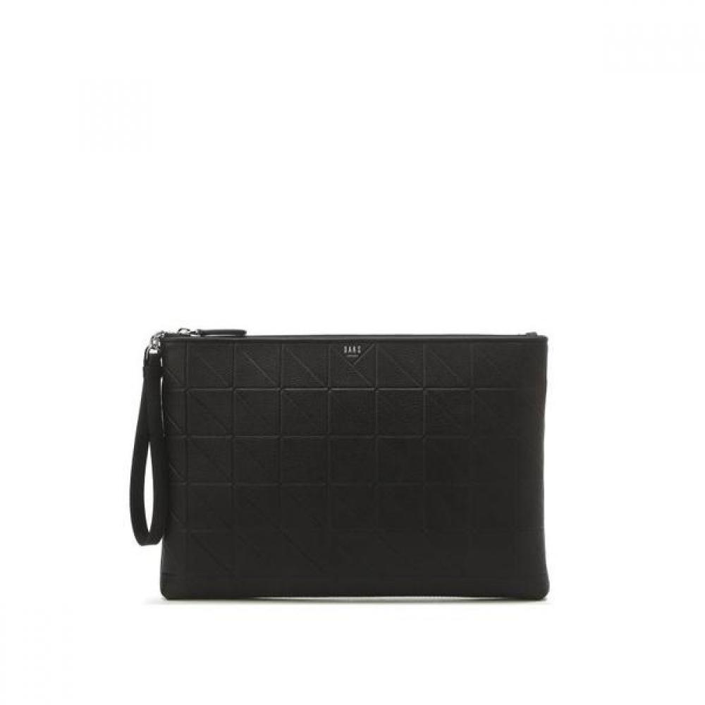 Daks Black Embossed Leather Large Clutch Bag Dbba2e279bk