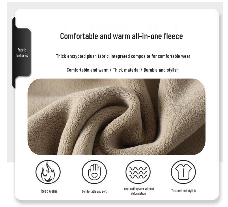 Men's Trendy Woolen Half-Zip Sweater with Velvet Lining - Warm Stand Collar Knitwear