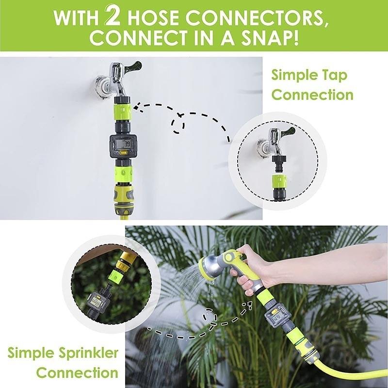 Outdoor Garden Hose Digital Water Flow Rate Meter High Precision Water Flow Consumption Measurement Tool