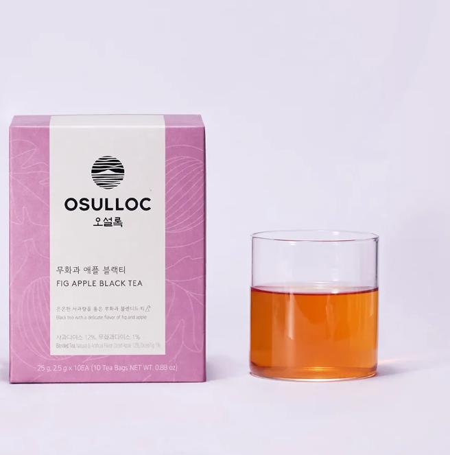 OSULLOC Fig & Apple Black Tea 10 Sachets | Fruity Jeju Korean Tea