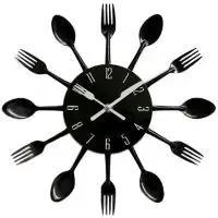 

12 Inch Restaurant Kitchen Personalized Metal Creative Wall Clock Living Room Clock Minimalist Art Waterproof Quartz Wall Clock (black,12 inch) чорний