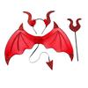 3Pcs/Set Devil Wings Hair Hoop Set Trident Fork Demon Role Play Headband Set Halloween Costume Accessories
