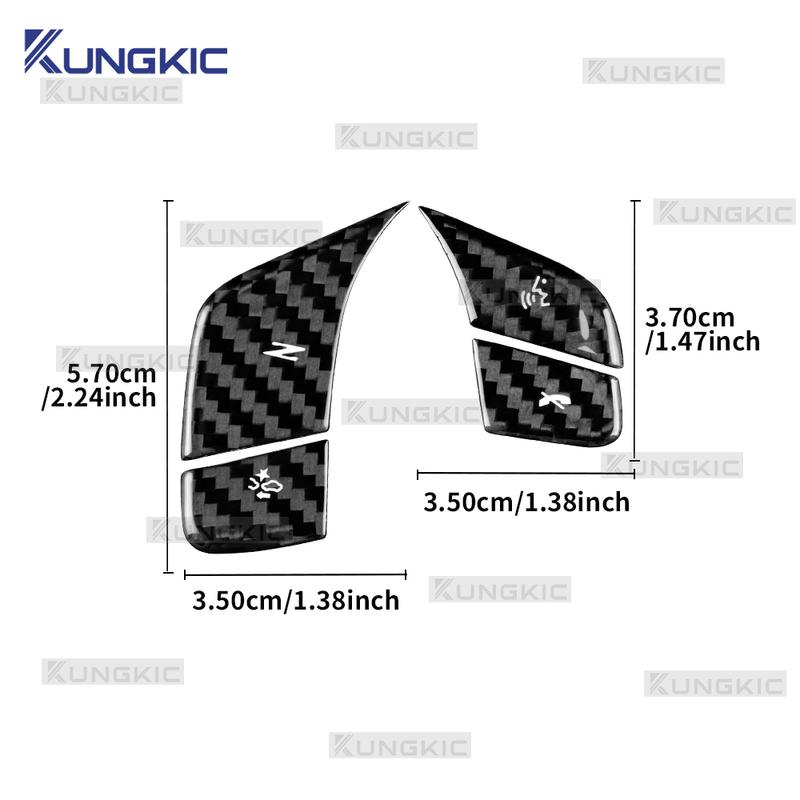 Hard Dry Carbon Fiber For Chevrolet Corvette C8 2024 2025 Car Steering Wheel Volume Button Frame Interior Accessories Trim