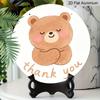 2D Flat Retro Aluminum Wall Stickers In Various Sizes. Cute Little Bear Thank-you Sign for Teachers, Watercolor Cartoon Bear Hanging Tag. A Perfect