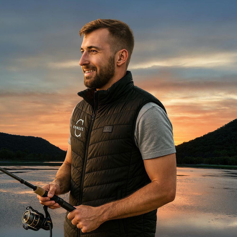 Heated vest sleeveless usb women's men's quilted black jacket l Heated vest black size XL