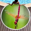 Dragonfly Round Beach Towel,Absorbent Quick Dry Sand Free Lightweight Travel Bath Towels,Round Throw Blanket for Swim Pool Gym