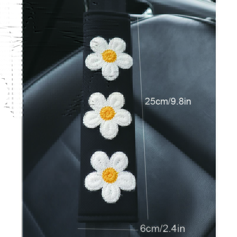 1pc Flower Shoulder Pad Car Seat Belt Small Interior Decoration Protection Cartoon Creative Insurance Cover Car Accessories