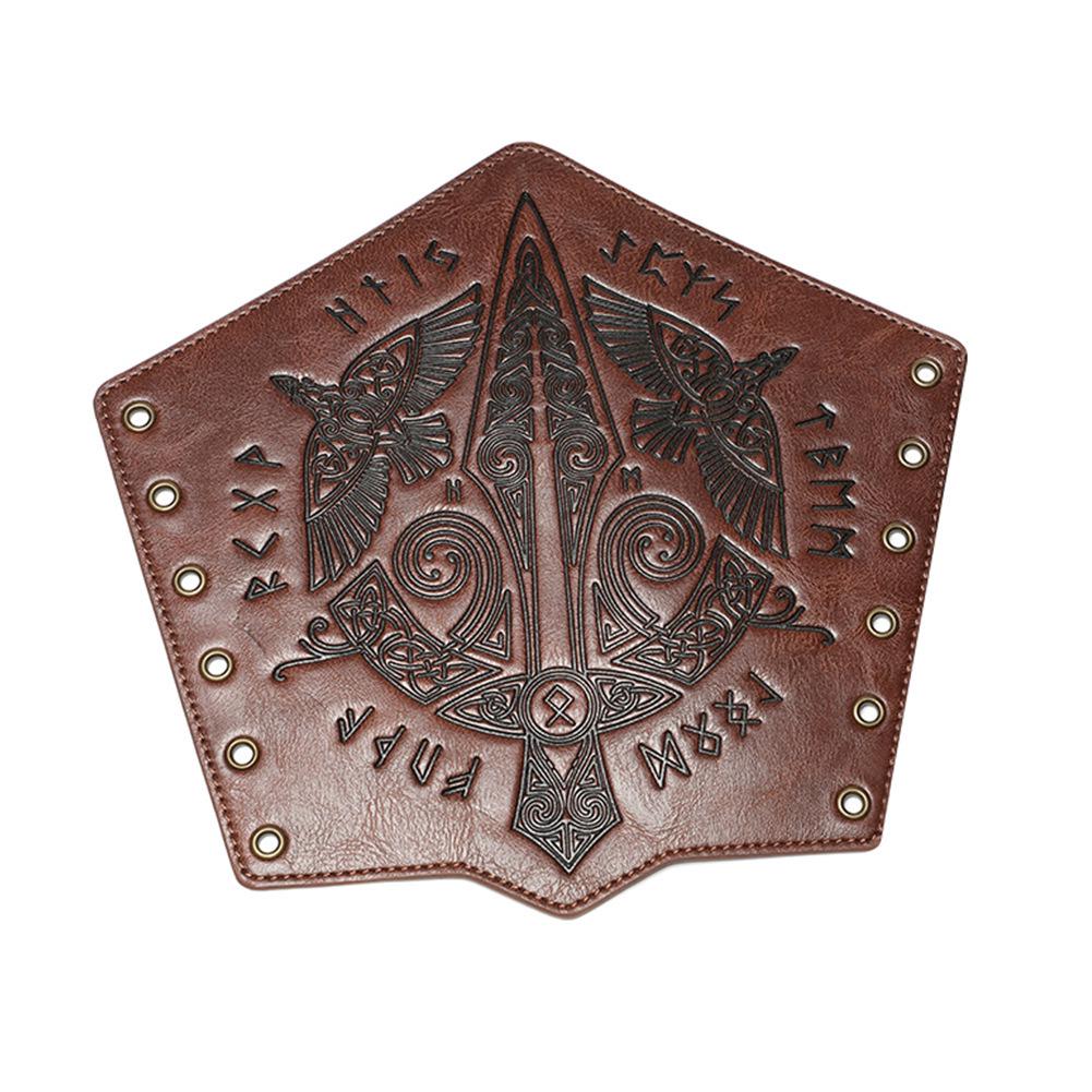 Medieval Embossed Knight Gauntlet Cosplay Wrist Guard Costume Accessory
