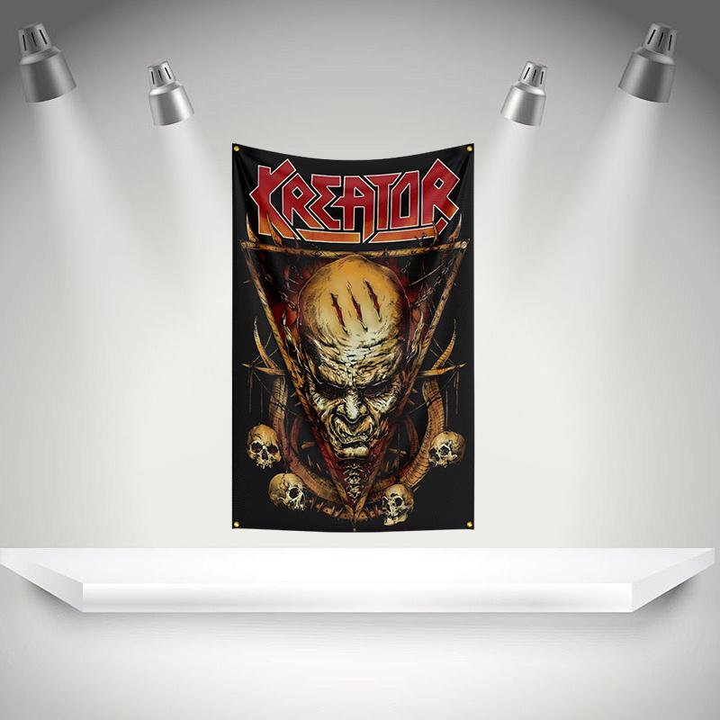 K-Kreators Flag Rock Music Band Banner HD Printing Tapestry Exhibition, Music Band Fans, Garage Decor