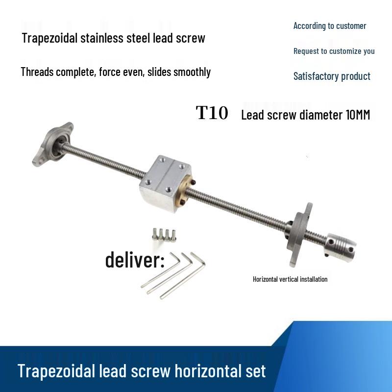 304 Edelstahl T10 Trapezgewindespindel Mini-Lineartisch & Schrittmotor-Set für 3D-Drucker