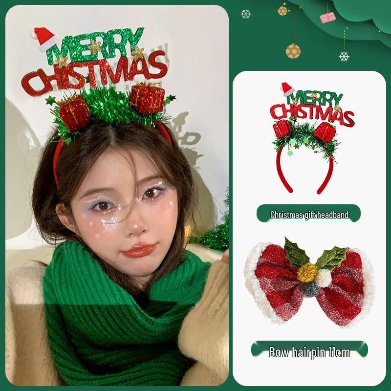 Women's Christmas Plush Hat Headband Hair Accessories