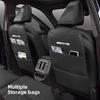 Car Seat Back Protector Anti-Kick Mats PU Leather Anti Dirty Pad With Storage Auto Accessories For Mercedes Benz AMG A B C E G