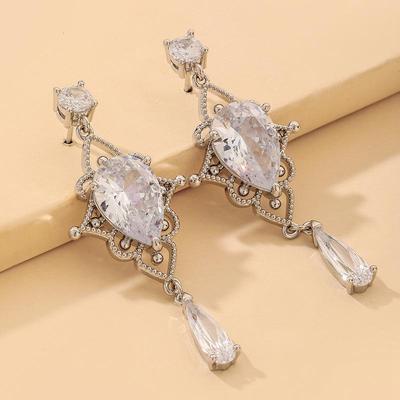 Elegance Drop Zirkon Silber Ohrringe - Barock inspirierter Luxus für Damen