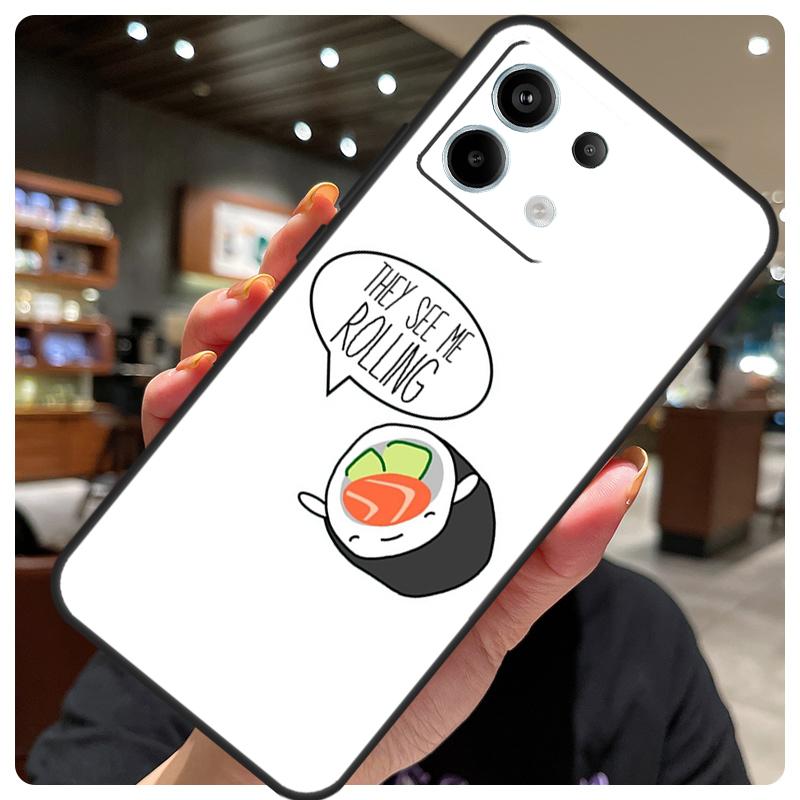 Sushi Food Case For Xiaomi Redmi Note 13 Pro 12 9 10 11 14 Pro 11S 12S Cover For Redmi 14C 10C 12C 13C