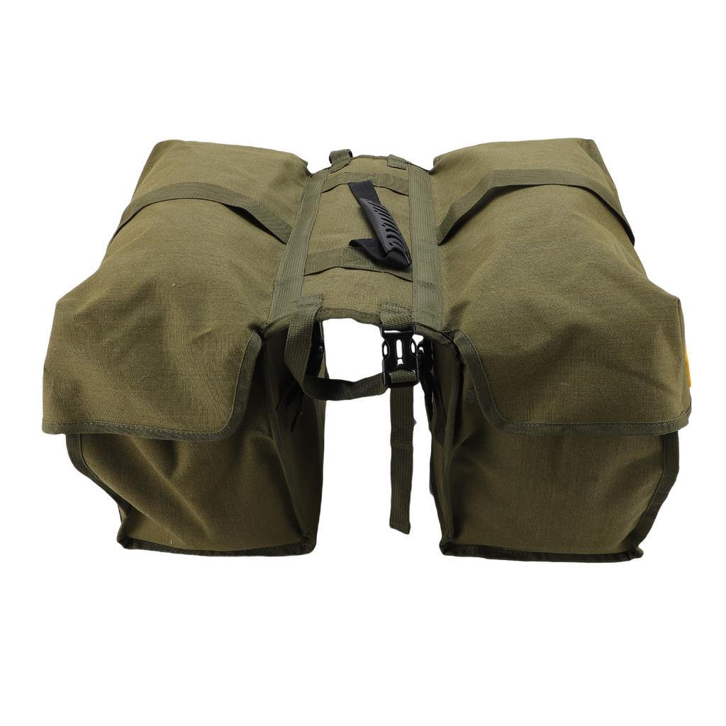 Bike Seat Double Bag Watertight Canvas Large Capacity Bike Rear Rack Double Side Bag for Cycling
